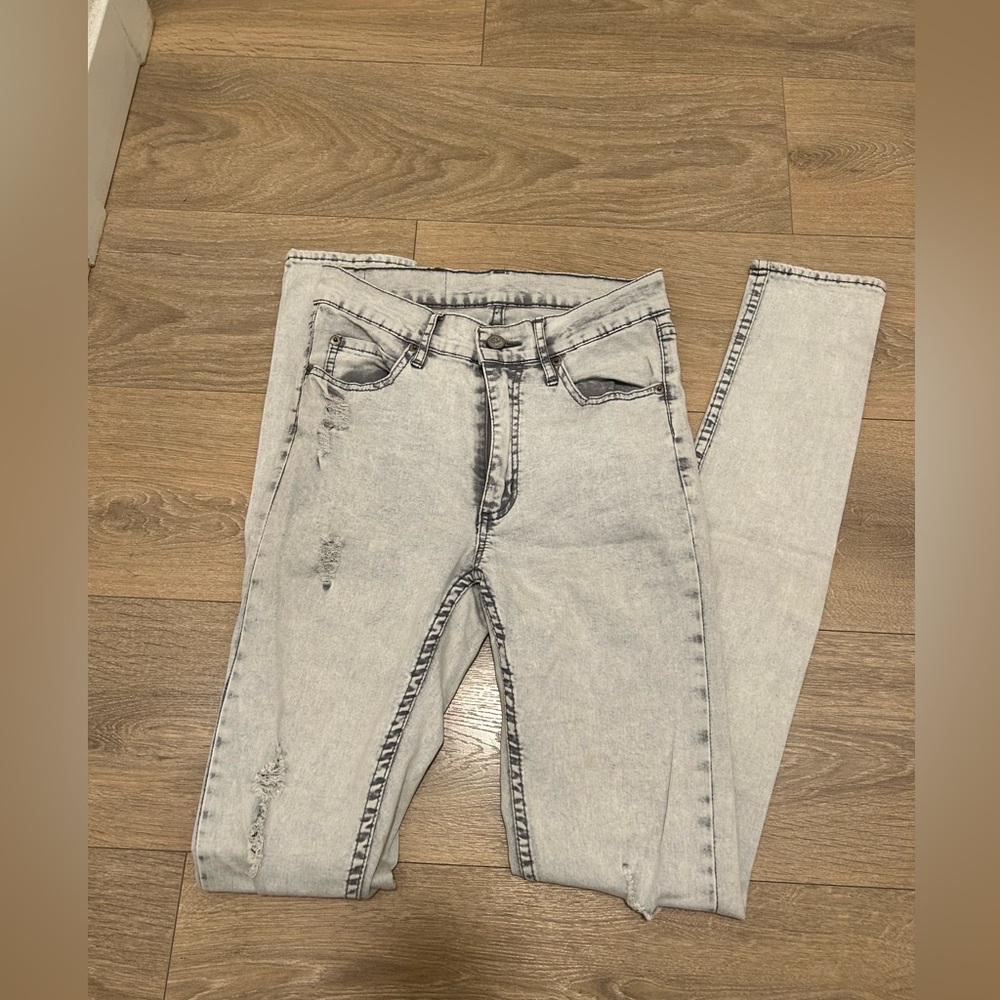 Cheap Monday Second Skin Jeans in Destruction Gray